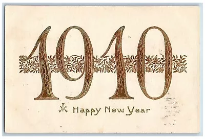 Mayville Wisconsin WI Postcard New Year 1910 Large Numbers Embossed 1909 Antique • $9.72