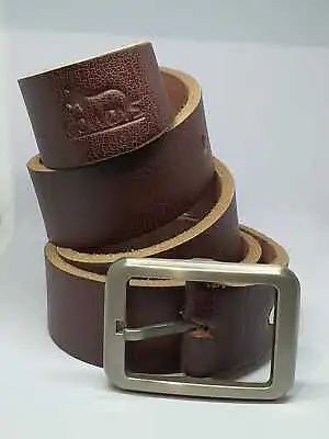 £14.99 • Buy Mens 100% Genuine Cow Leather Thick Belt New Buckle Jeans Brown Tan 