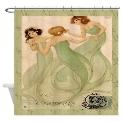 CafePress Vintage French Mermaid Shower Curtain (792877550) • $73.99