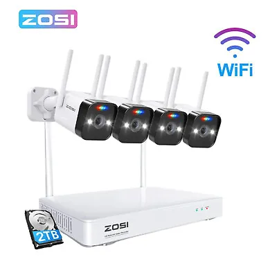 ZOSI 8CH Wireless CCTV Security Camera System Home Outdoor IP WIFI 3MP NVR 1-2TB • $599.99