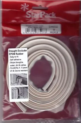 StormSeal Starpack EPDM Rubber V Self Adhesive White Draught Excluder 5M DX032 • £4.99