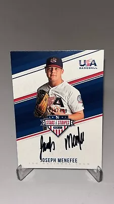 2018 Panini USA Baseball Stars & Stripes Black Ink /499 Joseph Menefee AUTO #JM • $3.59