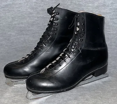 SLM Figure Ice Skates Size Mens 10 Black 10 2/3 Blades Made In Canada • $25