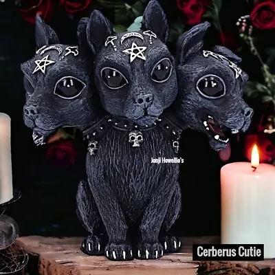 Cult Cuties Dog Cerberus Figurine Ornament Gothic Pagan Wiccan Home Art Decor • £16.50