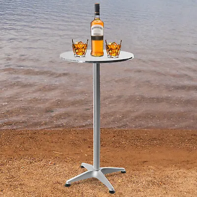 23.6 Round Pub Table Bistro Bar Height Cocktail Table W/ 90 Foldable Table Top • $63.65