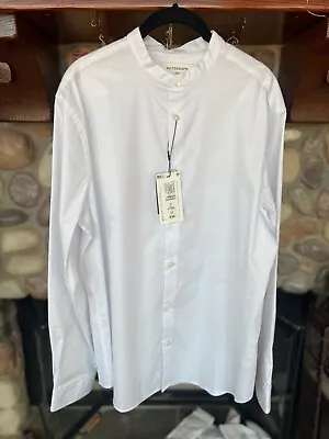 Marks & Spencers  Autograph Slim Men's Mandarin Collar White Shirt LG Slim NWTS • $39.99