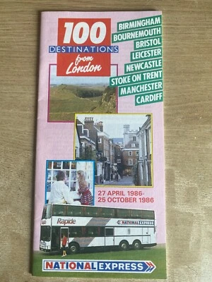 £1.80 • Buy National Express  Coaches London Destinations Booklet 1986