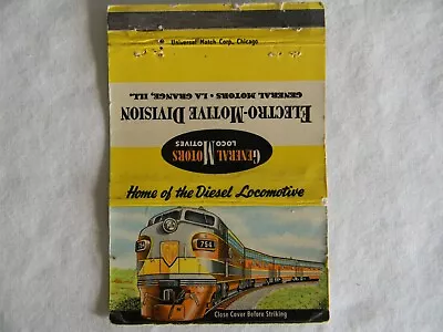 La Grange Illinois Railroad General Motors Locomotives Electro-Motive Matchbook • $3.49