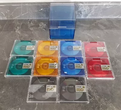 10 X TDK MD80 Recordable Minidiscs + Slip Cases And TDK Plastic Carry Case • £24.99