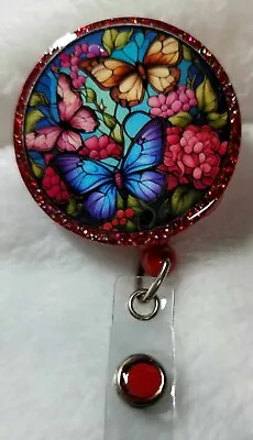 Butterfly Badge Reel-retractable ID Card Holder-lanyard-name Tag Holder-key Card • $8.99