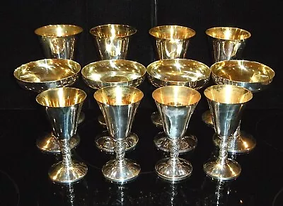 J. PEREZ RUIZ PEJ1 Silver Plate Hollowware Goblets W/ Gold Flash Inner. Spain • $4.95