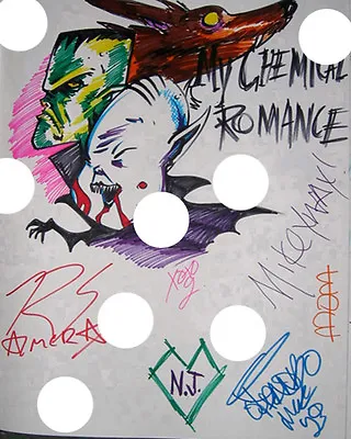 MY CHEMICAL ROMANCE SIGNED RARE ART PHOTO PREPRINT BLACK PARADE Gerard Way  • $14.99