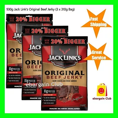 3 X Jack Link's Original Beef Jerky 310g Made In New Zealand EBC • $75.99