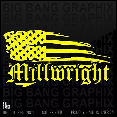  Millwright Distressed USA Flag Vinyl Decal Sticker Torn Job American Skill • $17.90