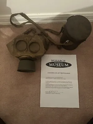 German WW1 Gas Mask 1917 Gummimaske W/ Canister W/ Certificate Of Provenance • $1750
