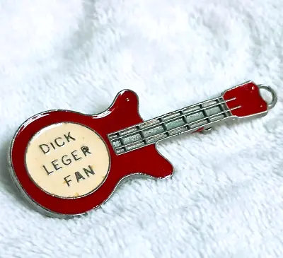 RARE DICK LEGER FAN Square Dance Caller Brooch Pin Man W/ The Guitar Red Enamel • $16.72