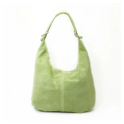 Real Leather Lovely Suede Hobo Shoulder Commuting Handbag Woman Lady S-Medium UK • £27.99