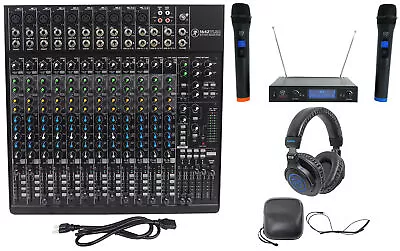 Mackie 1642VLZ4 Analog Mixer 16-channel/10 ONYX Preamps+Wireless Mics+Headphones • $639.99