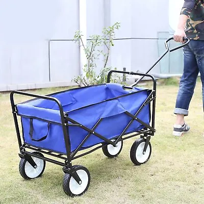 Foldable Collapsible Camping Outdoor Garden Trolley Cart Wagon Truck Wheelbarrow • £36.99