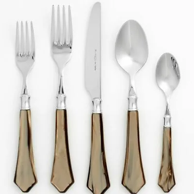 Bugatti For Vietri Verona Taupe Five Piece Place Setting Flatware NEW • $80