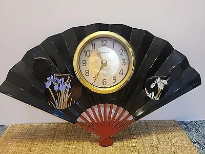 Vintage Japan Fan Wall Clock Atomic Age Quartz Mid Century Modern WORKS • $47.96