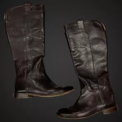 Frye Paige Leather Tall Riding Boots Brown Size 8.5 B 77535 $398 • $79