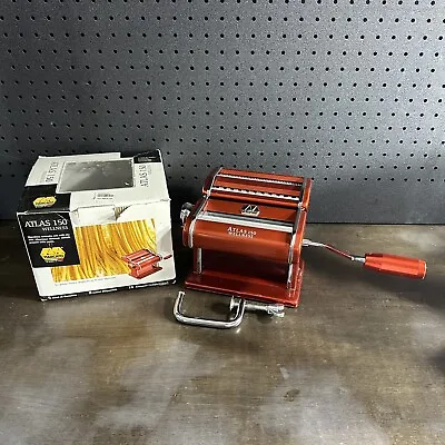 Marcato Atlas 150 Wellness Pasta Maker Hand Crank Machine Red Stainless Steel • $65