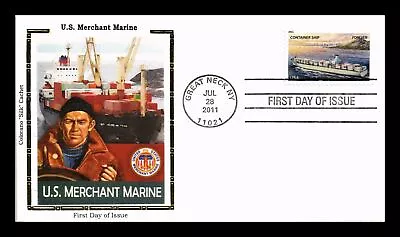 Us Cover Merchant Marine Container Ship Fdc Colorano Silk Cachet • $1.25