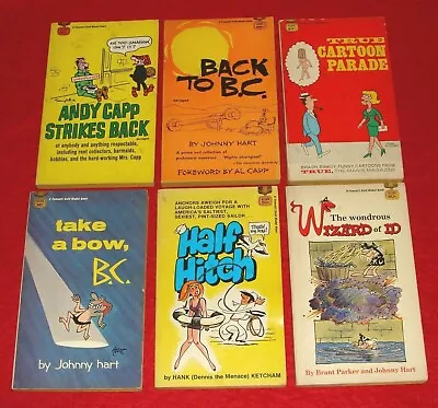 6 Vintage Comic Strip Characters Paperbacks - BC / Wizard Of Id / Andy Capp Etc. • $19.99