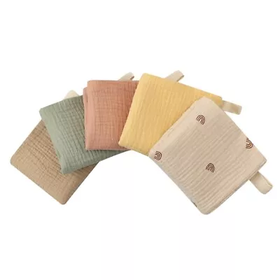 Wide Usage Baby Washcloths For Soft 5 Pack Muslin Baby Wash Cloths • £8.41