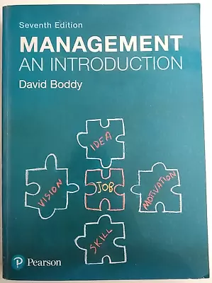 Management: An Introduction By David Boddy 2016 7th Edition Paperback • £17.90