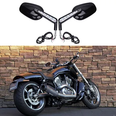 For Harley Davidson V Rod Muscle VRSCF Motorcycle LED Turn Signals Mirrors Black • $79.11