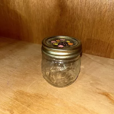 Vintage Kerr Country Kitchen Fruit Embossed Decorative Canning Jelly Jar W/ Lid • $10