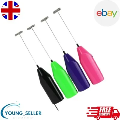 Handheld Milk Frother Frothy Coffee Electric Whisk Mixer Mini Kitchen Egg Beater • £4.99