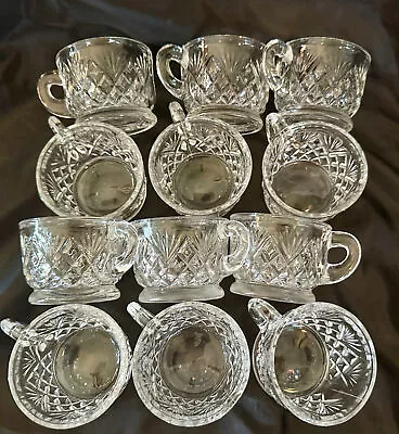 Pineapple Design LE Smith Glass Punch Cups (12) 2.25  X 3  Vintage • $19