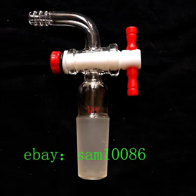 Glass Vaccum AdapterBent Hose ConnectionLab PTFE Stopcock ValveLab Glassware • $13.99