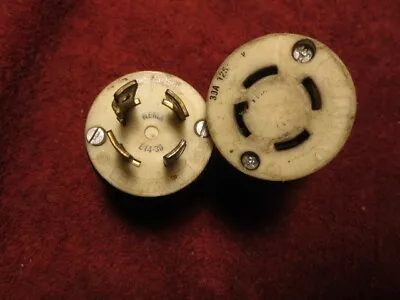 Pair Of Bryant NEMA L14-30P Plugs Male + Female 30A 125/250V Used • $20