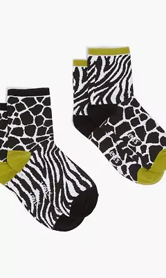 £11.63 • Buy Levi S Safari Short Cut Socks 2-pack:nwt Giraffe/zebra Motif