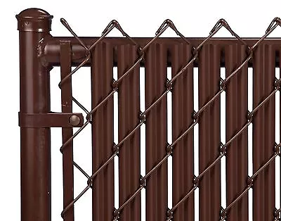 Chain Link Brown Single Wall Ridged™ Privacy Slat For 6ft High Fence Bottom Lock • $75