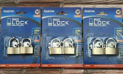 Steel Shank Lock 6 Pack Weatherproof Keys Padlock School Shed Bike FREE SHIPPING • $19.89