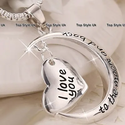 Silver Necklace Jewellery I Love You Gift Ideas For Women Her Girls Christmas  • £7.95