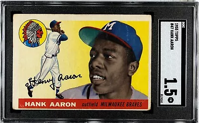 1955 Topps Hank Aaron Milwaukee Braves  #47   🚀😳💥  SGC Graded 1.5 • $275.99