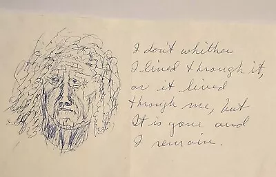 Marlon Brando Hand Drawn Sketch + Poem Beckett BAS COA Drawing BGS Actor  • $2995