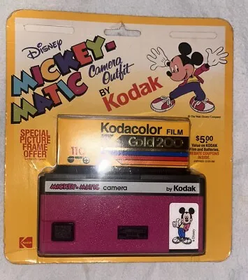 NEW SEALED Vintage 1988 Kodak Disney Mickey-Matic Pink Camera Outfit W/ Film • $35