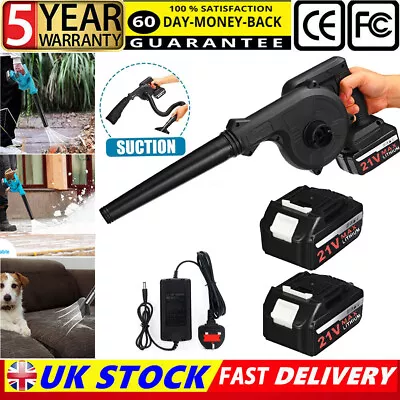 2-in-1 Cordless Leaf Blower 21V Garden Air Blower Suction & Vacuum With Battery • £20.69