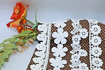 Off White Cotton Edge Flower Trim Vintage Crochet Lace Stitching Embellish 1 M • £2.96