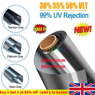 One Way Mirror Window Film UV Reflective Privacy Tint Foil Home Glass Sticker !* • £5.89