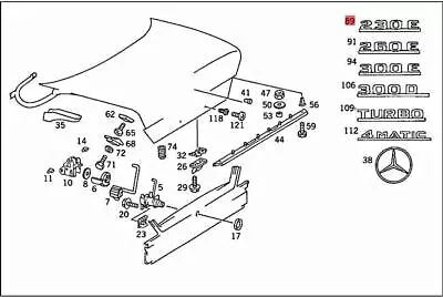 Genuine MERCEDES W124 Saloon W124 Model Plate 1248171315 • $42.90