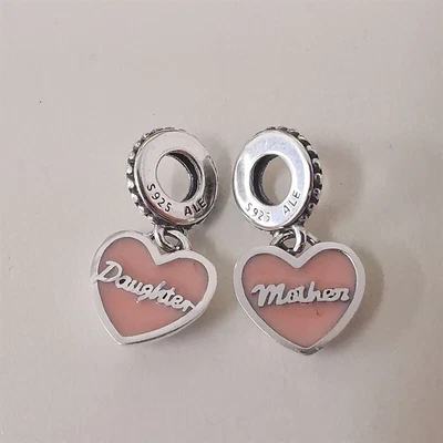 £27 • Buy Hearts With Crystal Beads Silver Charm PANDORA Mother Daughter
