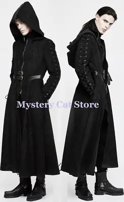 New PUNK RAVE Gothic Heavy Metal Men Dark Angel Black Jacket Coat Y-780 AU Stock • $148.02